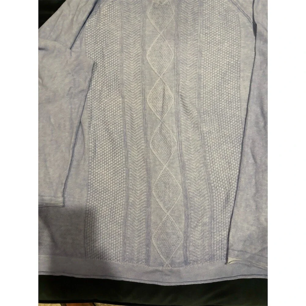 Tommy Bahama Sweater Mens XL Light Blue V-Neck Cable Knit Pullover